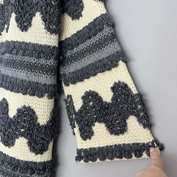 Kerrybrooke Sears Vtg. 100% Virgin Wool Cardigan Coat Jacket Texured Knit Size L - Picture 7 of 13